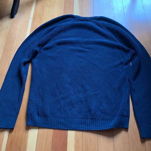 Zara 100% cotton crewneck sweater, dark navy blue - Picture 7 of 9